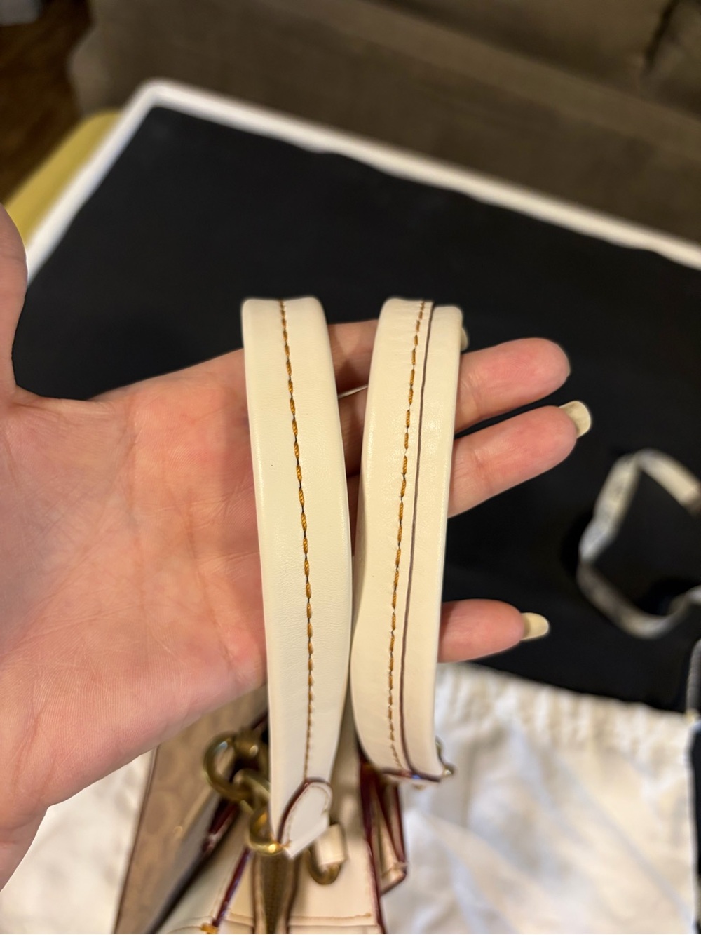 Coach Dreamer Brown Signature Satchel with Cream Trim and Gold Hardware - Picture 12 of 16